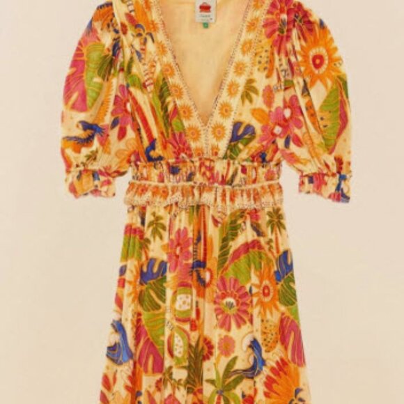 NEW WITH TAGS FARM Rio Yellow Rio Tapestry Maxi Dress - Picture 4 of 9